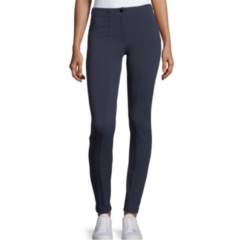 ❤️ Theory Clean Cigarette Tuscon Knit Front Seam Pants Navy Blue Size 6